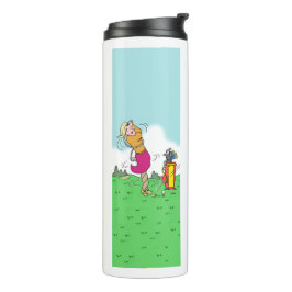 Golfer in einer Drehung - Funny Thermosbecher