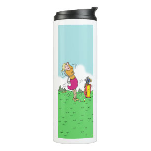 Golfer in einer Drehung - Funny Thermosbecher