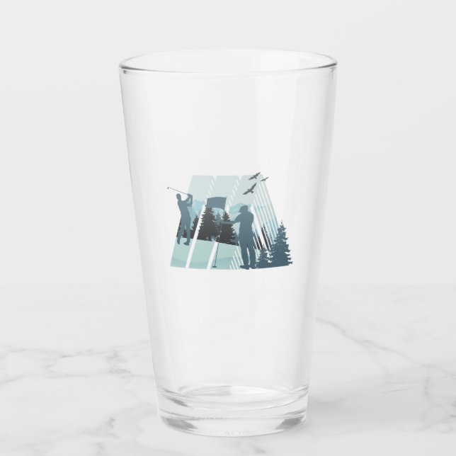 Golfer in schöner Natur Glas (Vorderseite)