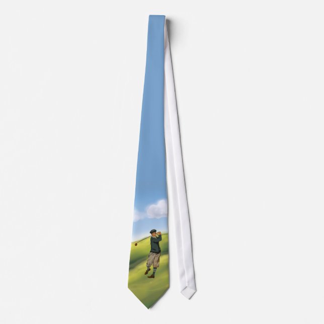 Golfer in Vintagem Aussehen Krawatte (Vorderseite)