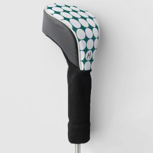 Golfer INITIAL Modern Blue Green Golf Balls Spaß Headcover