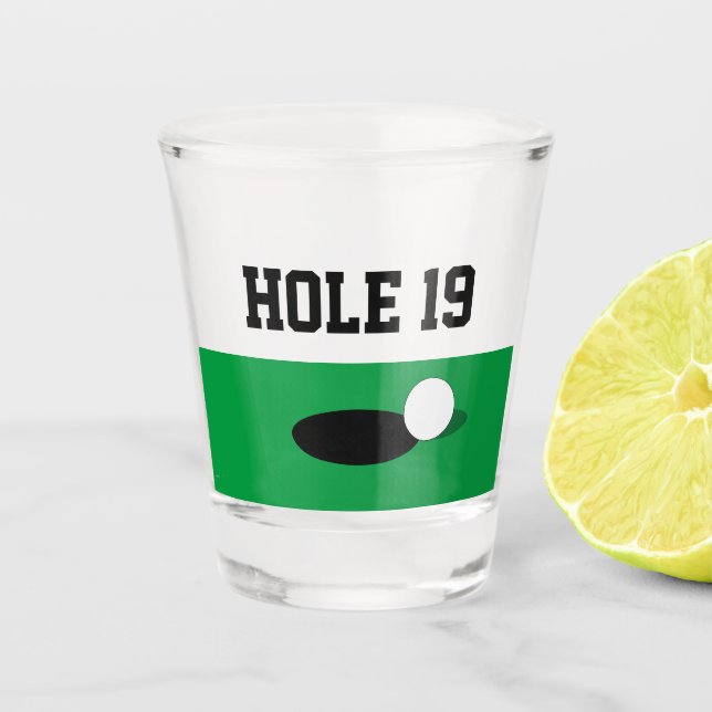 Golfer können bei einem Sonnengolfball-Glas-Gesche Schnapsglas (Vorderseite)