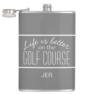 Golfer Leben ist besser Golfplatz Monogrammiert Flachmann