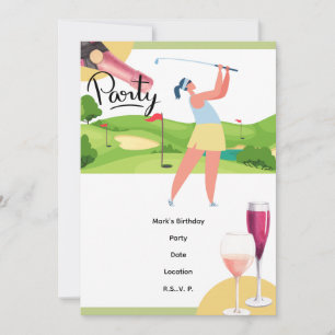 Golfer Let's Par T-Shirt für Party Einladung