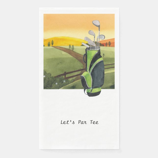 Golfer Let's Par T-Shirt für Party Paper Handtuch Serviette (Vorderseite)