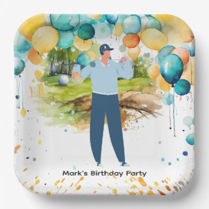 Golfer Let's Par T-Shirt für Party Pappteller