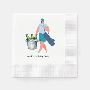 Golfer Let's Par T-Shirt für Party Serviette