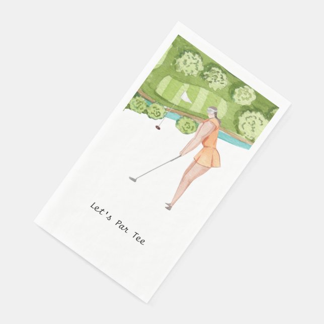 Golfer Let's Par T-Shirt für Party Serviette (Ecke)