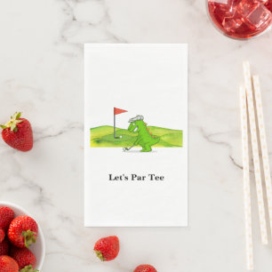 Golfer Let's Par T-Shirt für Party Serviette