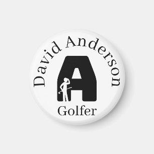 Golfer Letter A Magnet