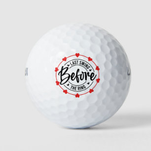 Golfer letzter Schwung vor der Ringbachelor-Party Golfball