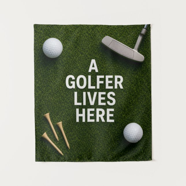 Golfer liebt hier wandteppich (Vorderseite)