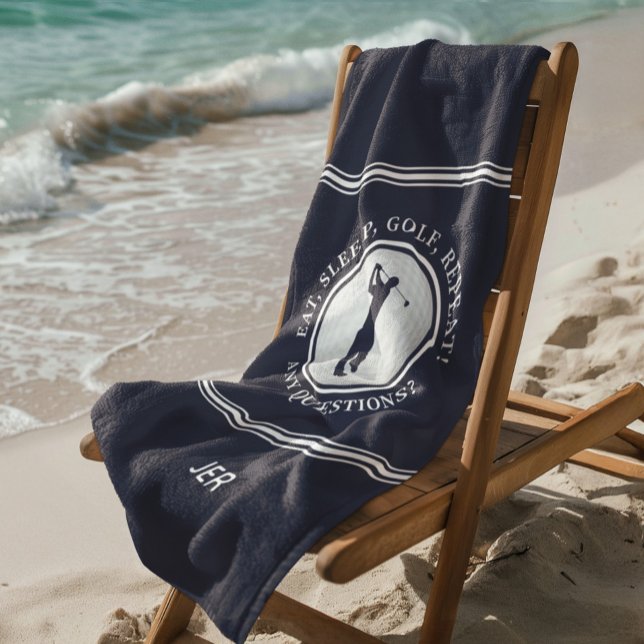 Golfer Male Sports Pro Golf Ball Niedlich Navy Blu Strandtuch (Von Creator hochgeladen)
