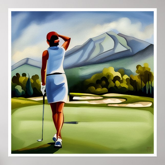 Golfer-Malerin - Kunstdrucken Poster (Vorne)