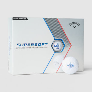 Golfer Man spielt Mit Monogramm Golf Golfball
