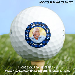 Golfer Memorial Blue Kariertes Personalisiertes Fo Golfball