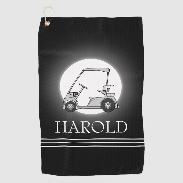 Golfer Men Black Golfhandtuch (Vorderseite)