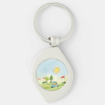 Golfer-Metal-Schlüsselanhänger