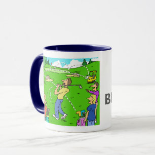 Golfer mit einem Schuss, der sich neu fängt Tasse