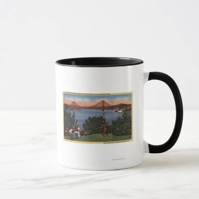 Golfer mit Golden Gate Bridge im Hintergrund Tasse (Rechts)