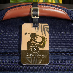 Golfer mit Golfschläger Elegantes sportliches Them Gepäckanhänger