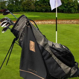 Golfer mit Monogramm, modernes, elegantes Gold Golfhandtuch