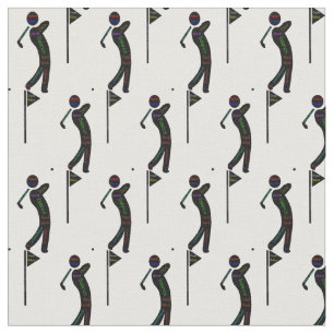 Golfer mit Motivierend Golfwörtern Stoff