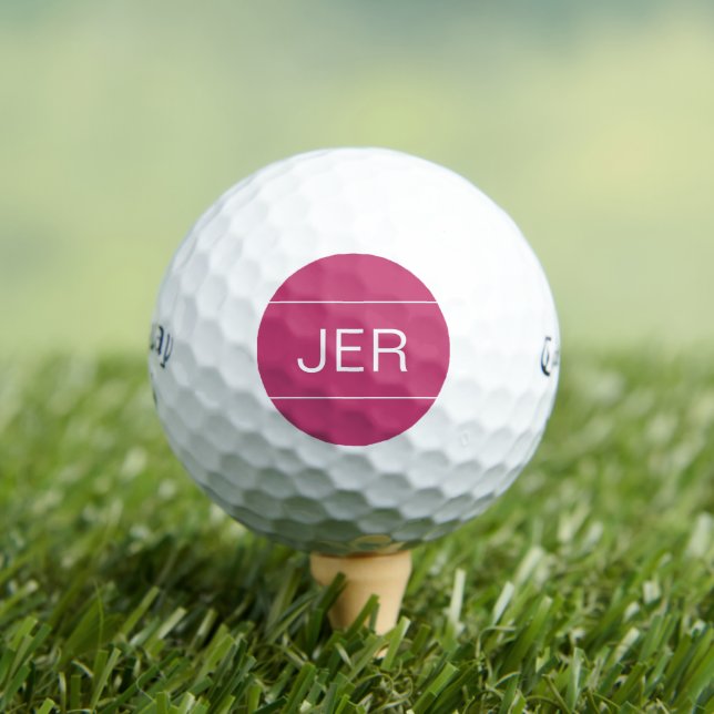 Golfer Modern Custom Monogram Initials Cool rosa Golfball (Insitu T-Shirt)