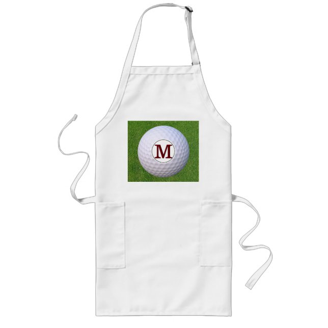 Golfer Monogram Golfer Grüntöne GRILLEN Turf Lange Schürze (Vorne)