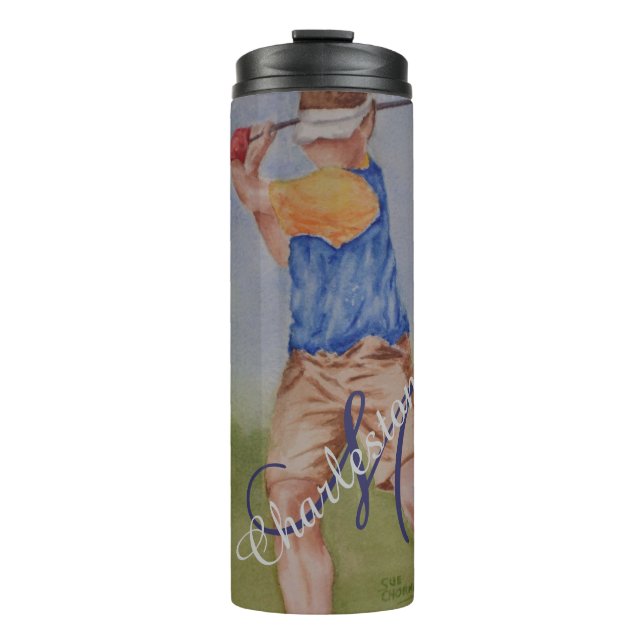 Golfer Monogram Thermosbecher (Vorderseite)