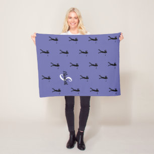 Golfer Muster Mit Monogramm Periwinkle Blau für si Fleecedecke