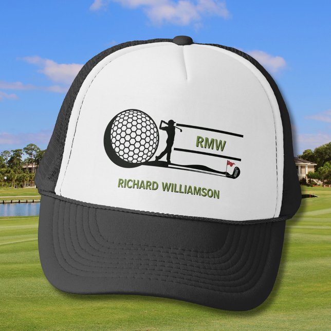 GOLFER NAME INDIVIDUELLES MONOGRAMM  TRUCKERKAPPE (Von Creator hochgeladen)