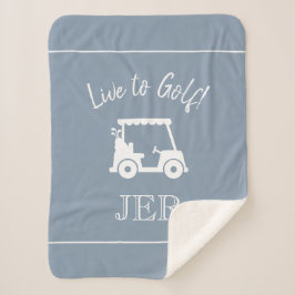 Golfer Niedlich Golf Cart Monogram Initials Dusty  Sherpadecke