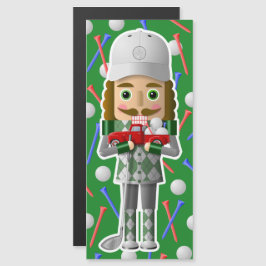 Golfer Nutcracker mit Little Red Truck Magnetkarte