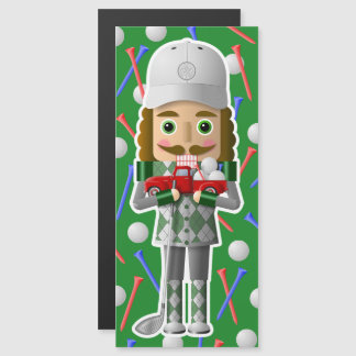 Golfer Nutcracker mit Little Red Truck Magnetkarte
