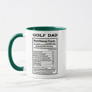 Golfer Nutrition Facts Funny Golf Dad Gift Tasse