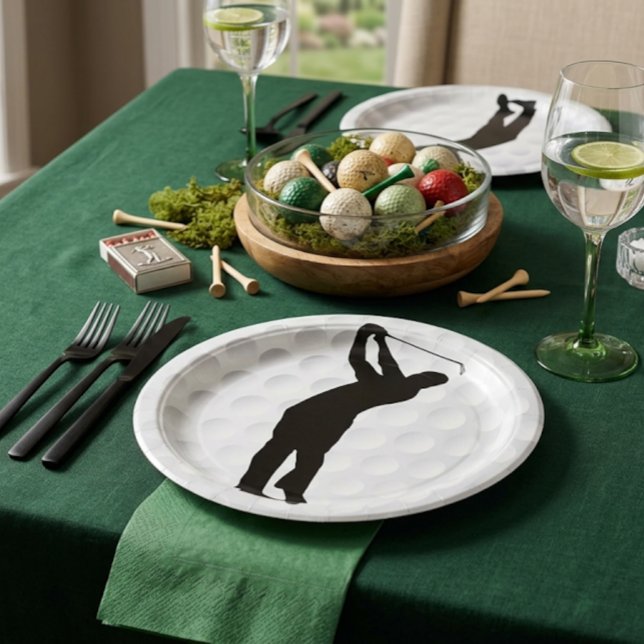 Golfer Paper Party Plate Pappteller (Von Creator hochgeladen)