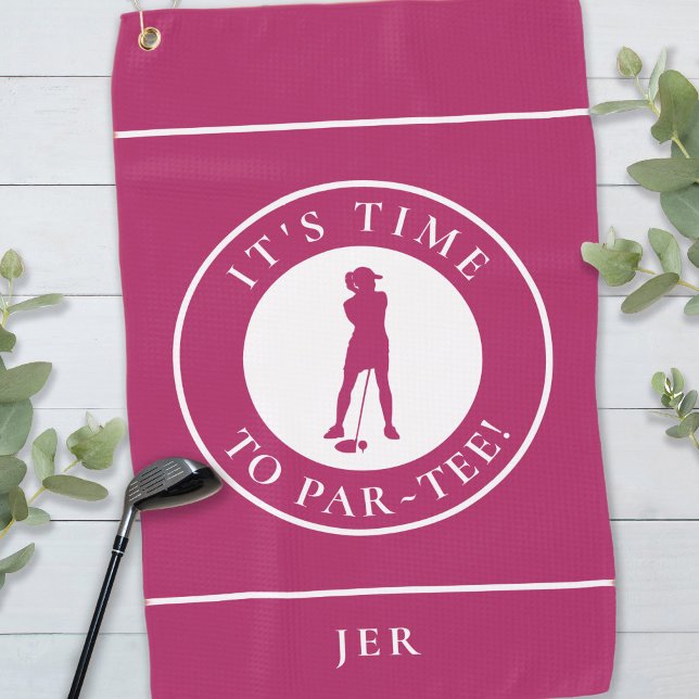 Golfer Par T-Shirt Funny Golf Spaß Monogram Niedli Golfhandtuch (Golfer Par Tee Funny Golf Humor Monogram Cute Pink Golf Towel)