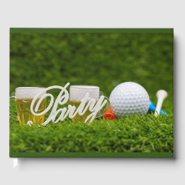 Golfer-Party mit Ball und Bierpar Gästebuch