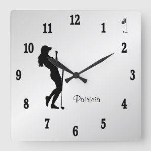 Golfer Personal Quadratische Wanduhr