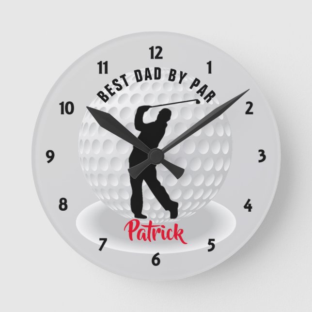 Golfer Personalisiert Golf Runde Wanduhr (Vorderseite)