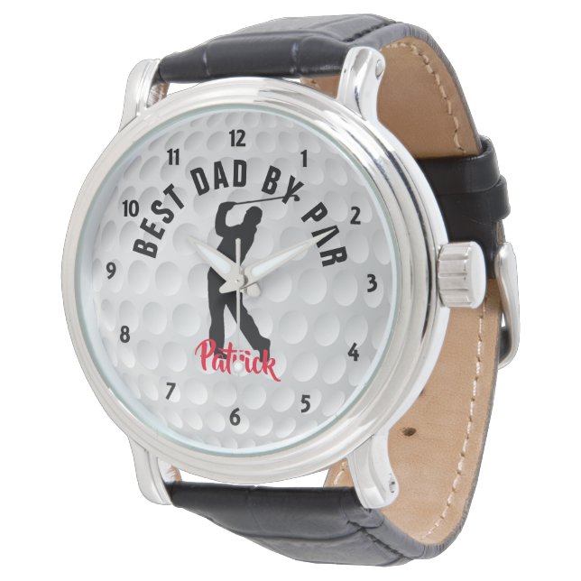 Golfer Personalisiert Golf Wristwatch Armbanduhr (Schrägansicht)