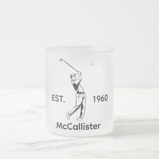 Golfer Personalisiert und Jahr Mattglastasse (Mittel)