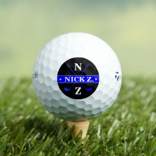 Golfer Personalisierte 2-Initialen Logo Blue Golfball