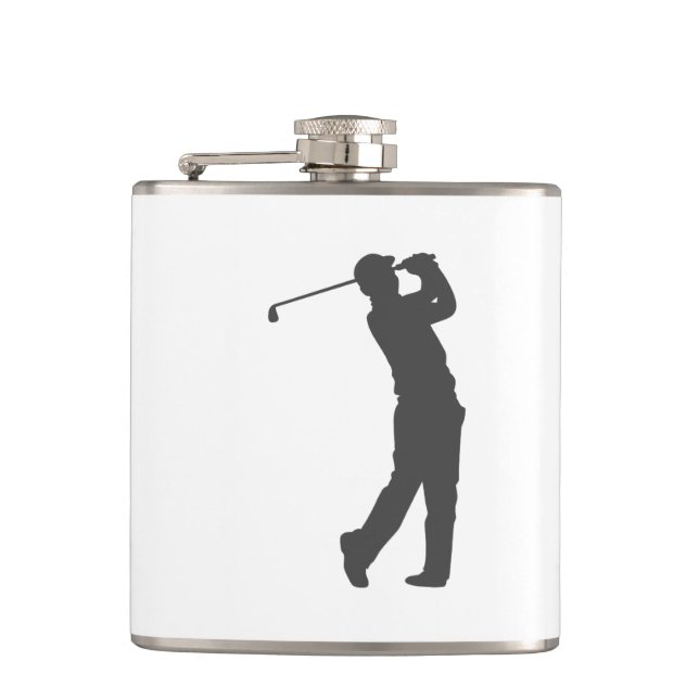 Golfer-Player-Silhouette Flachmann (Vorderseite)