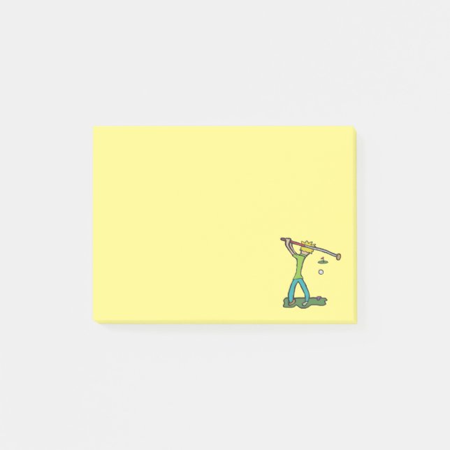 Golfer Post-it Klebezettel (Vorderseite)