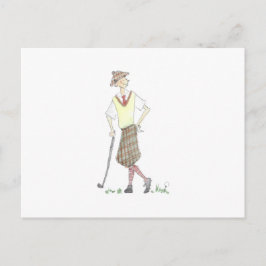 Golfer Postcard Postkarte