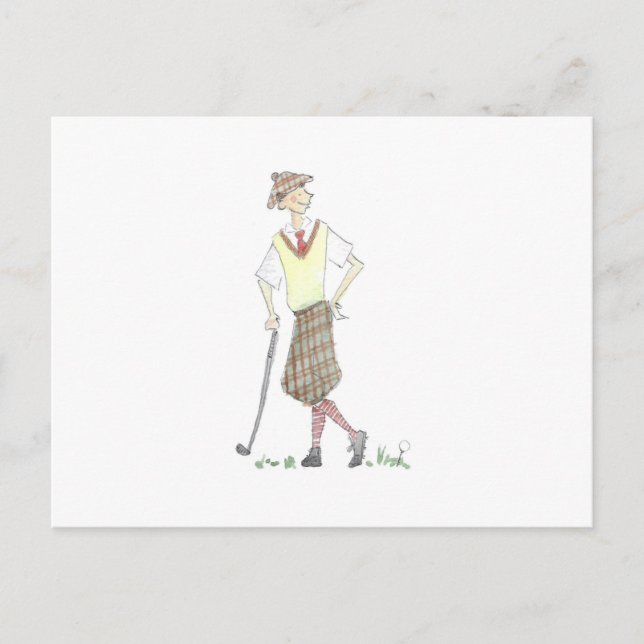 Golfer Postcard Postkarte (Vorderseite)