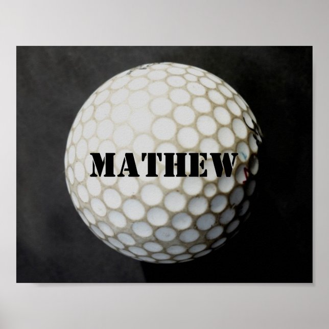 Golfer Poster personalisieren Golfball (Vorne)