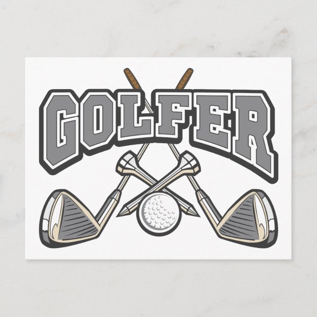 Golfer Postkarte (Vorderseite)